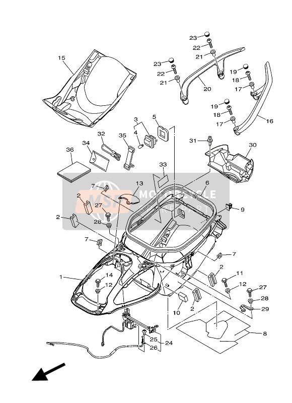 Yamaha XP500A 2016 Siège 2 pour un 2016 Yamaha XP500A